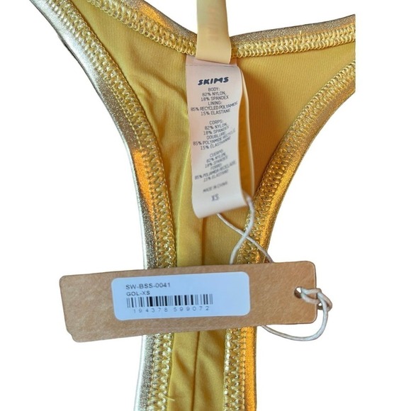 Skims XS Metallic One Piece Suit Gold NWT Swim Cycle Festival MSRP $128 - Picture 5 of 5